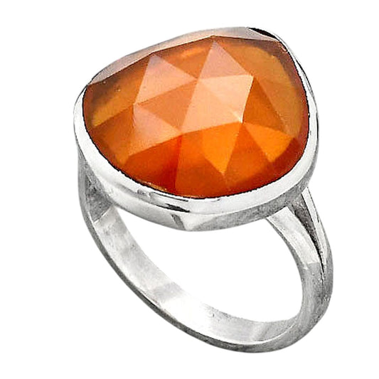 Faceted Lab Created Padparadscha Sapphire Ring size-8.5 R-1005 SDR246743