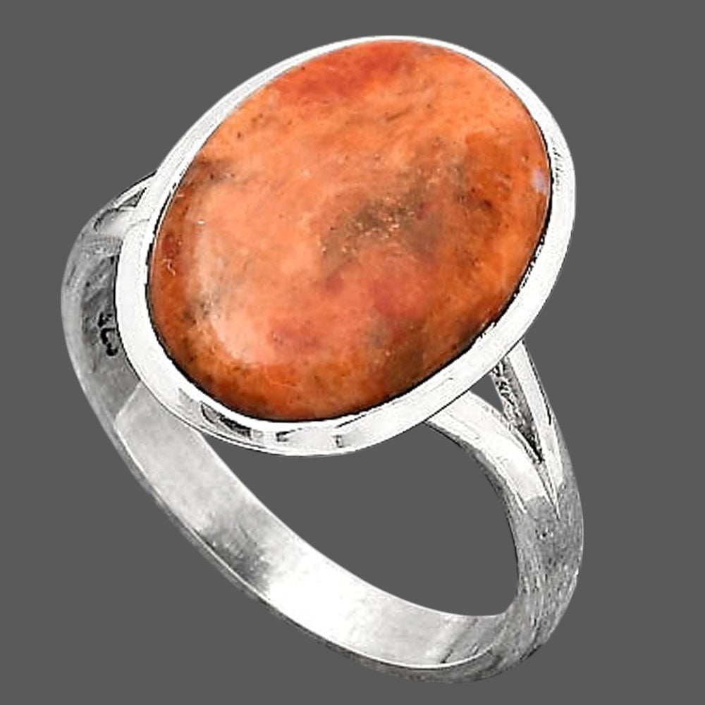 Natural Red Sponge Coral Ring size-8.5 R-1005 SDR246765