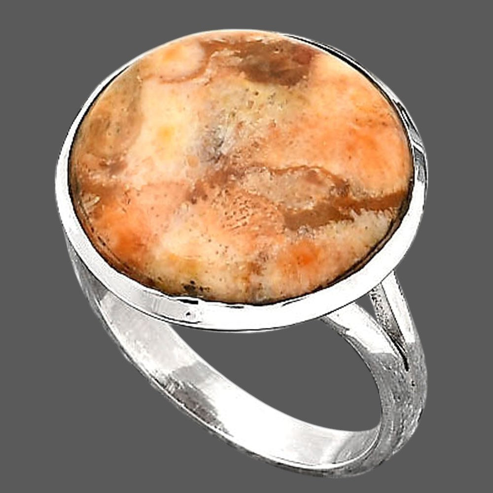 Natural Coral Jasper Ring size-8.5 R-1005 SDR246774