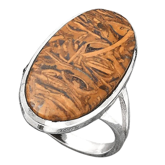 Natural Coquina Fossil Jasper India Ring size-8 R-1005 SDR246794