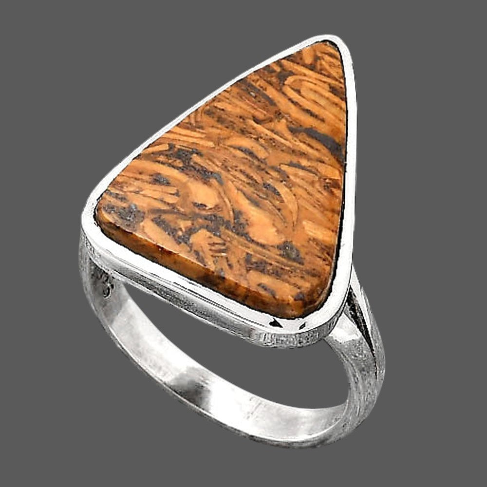 Natural Coquina Fossil Jasper India Ring size-7 R-1005 SDR246819