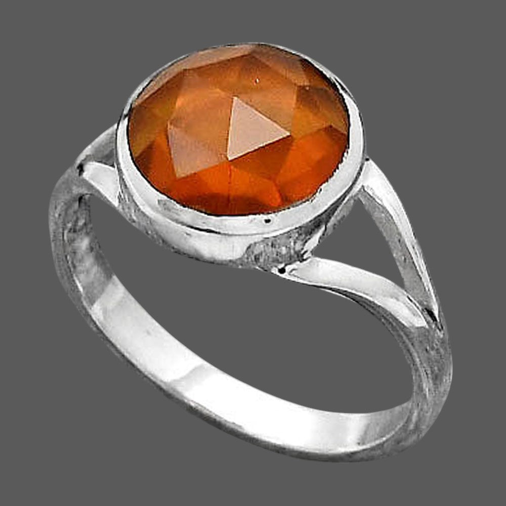 Faceted Lab Created Padparadscha Sapphire Ring size-8 R-1005 SDR246833