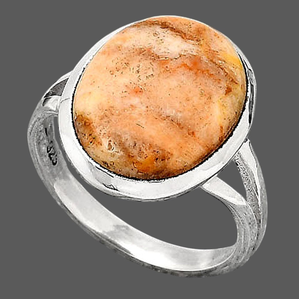 Natural Coral Jasper Ring size-8 R-1005 SDR246838