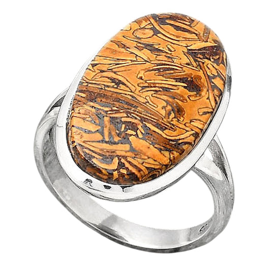 Natural Coquina Fossil Jasper India Ring size-8 R-1005 SDR246840