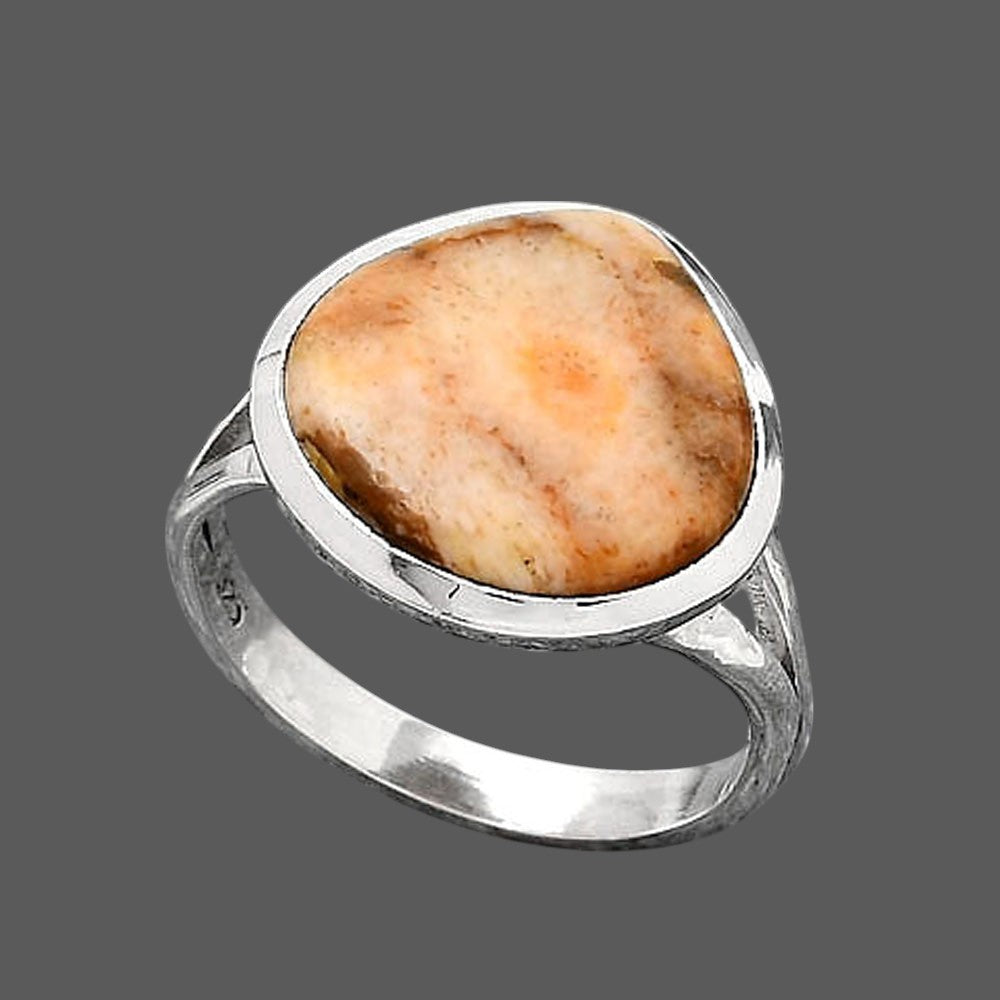 Natural Coral Jasper Ring size-8 R-1005 SDR246865
