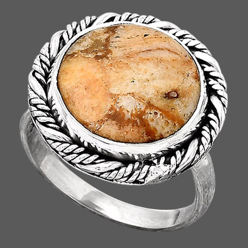 Natural Coral Jasper Ring size-8 R-1013 SDR246869