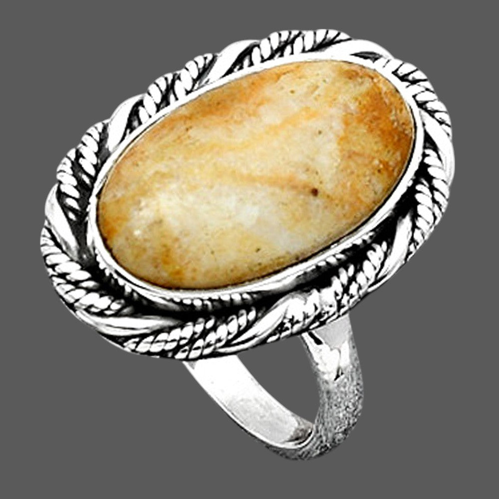 Natural Coral Jasper Ring size-7.5 R-1013 SDR246875