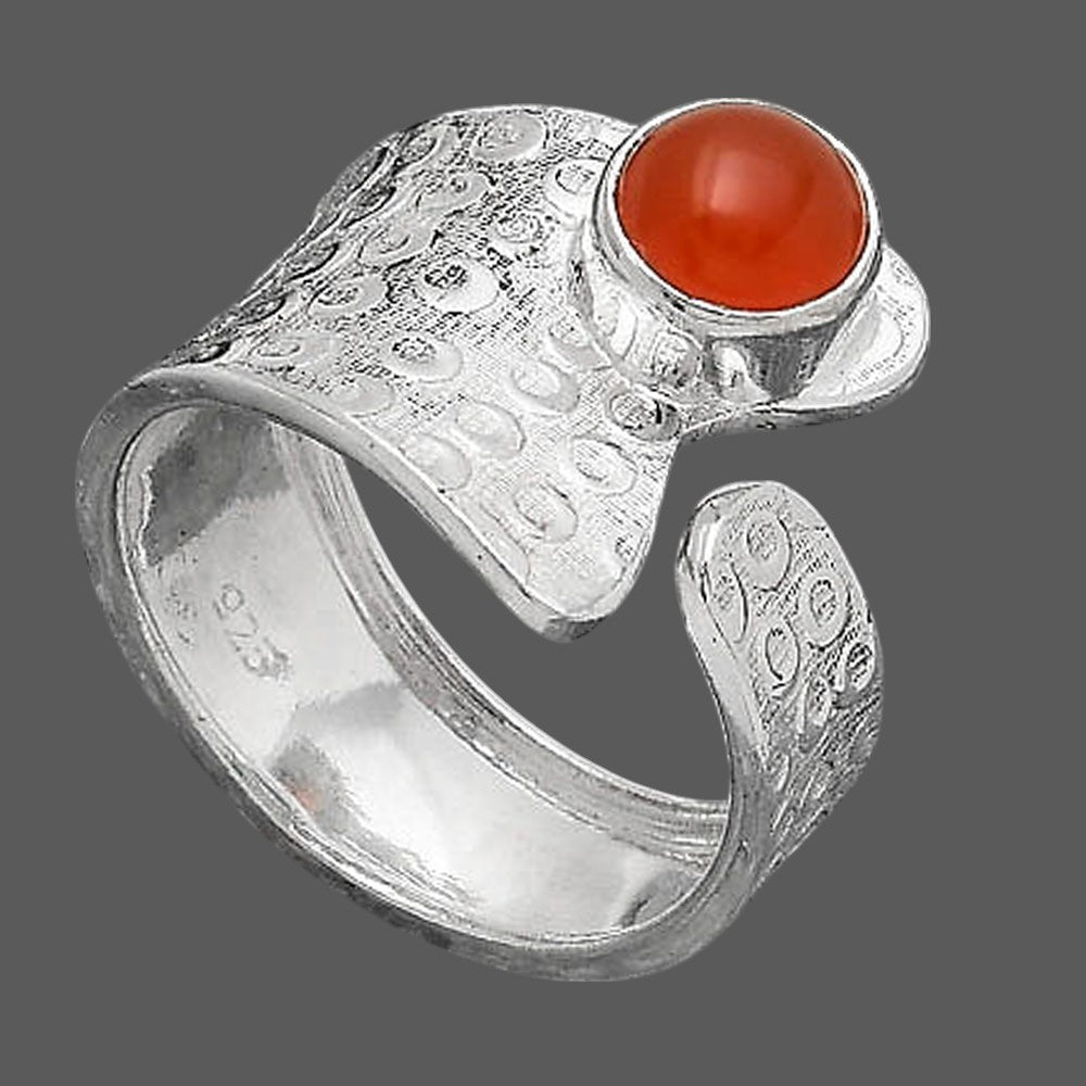 Adjustable - Natural Carnelian Ring size-8 R-1381 SDR246892