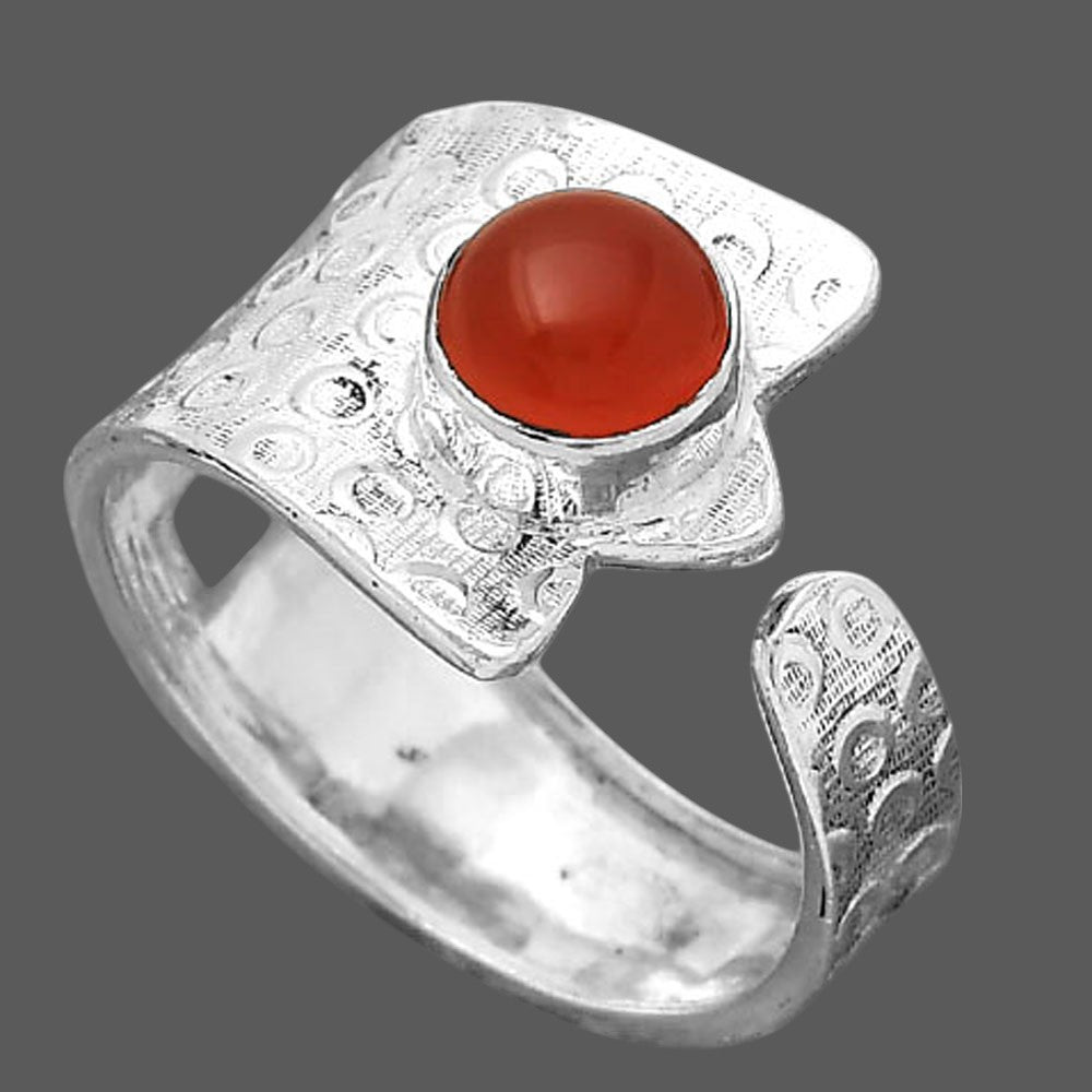 Adjustable - Natural Carnelian Ring size-8.5 R-1381 SDR246918