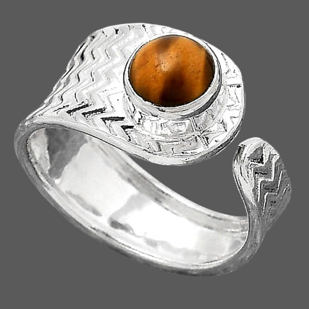 Adjustable - Tiger Eye - Africa Ring size-7.5 R-1381 SDR246946
