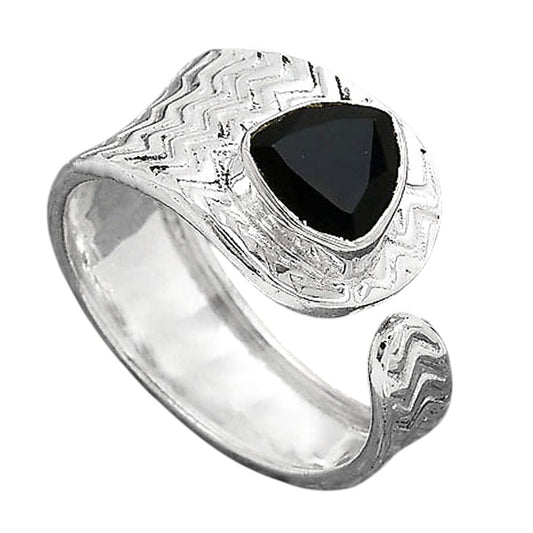 Adjustable - Black Onyx - Brazil Ring size-6.5 R-1381 SDR246951
