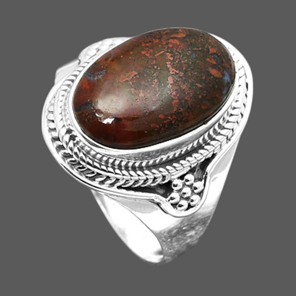 Natural Red Moss Agate Ring size-8 R-1312 SDR246966