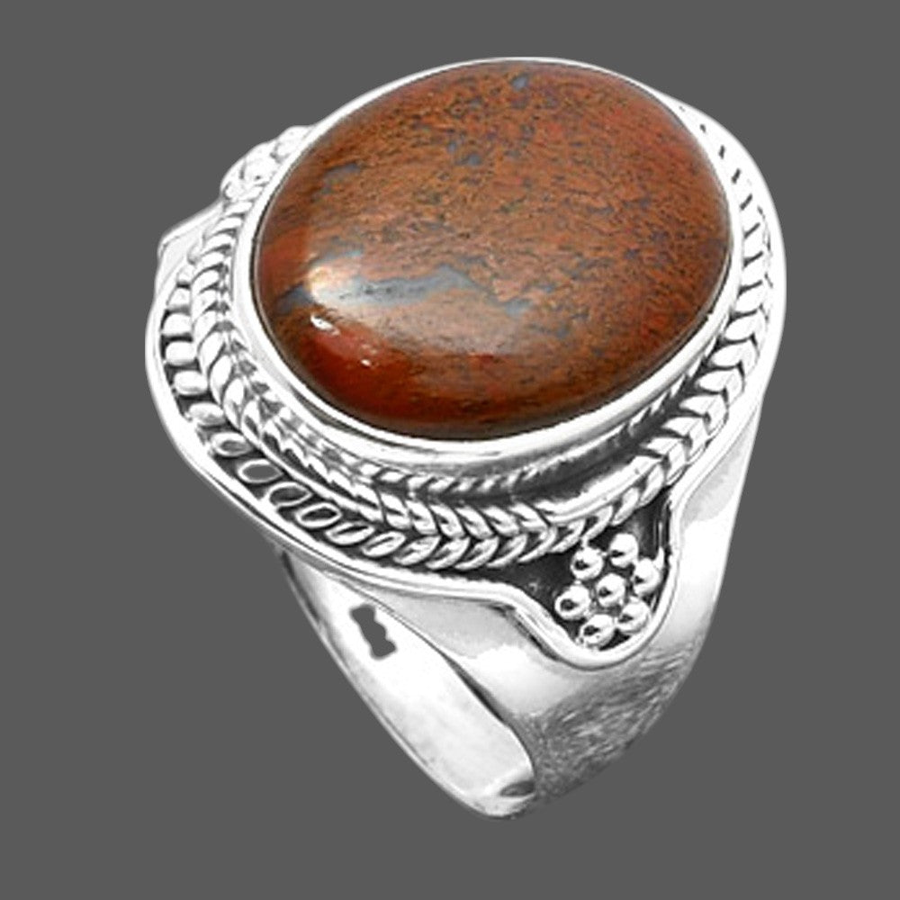 Natural Red Moss Agate Ring size-8 R-1312 SDR246969