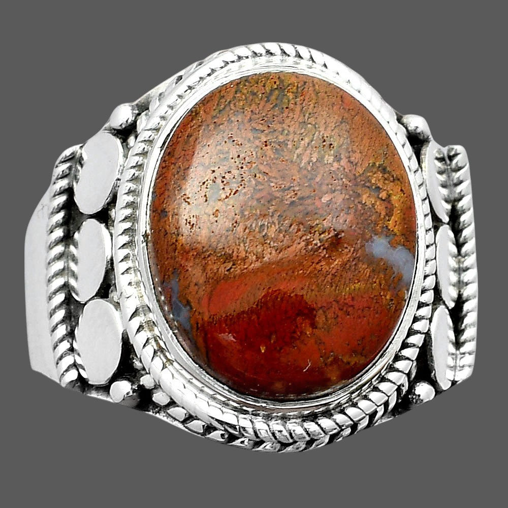 Natural Red Moss Agate Ring size-8 R-1579 SDR247010
