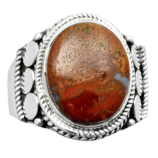 Natural Red Moss Agate Ring size-8 R-1579 SDR247010