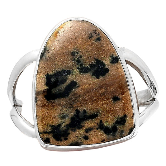 Natural Russian Honey Dendrite Opal Ring size-9 R-1002 SDR247027