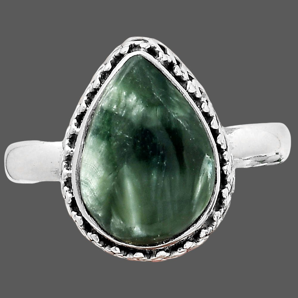 Natural Russian Seraphinite Ring size-8 R-1196 SDR247041
