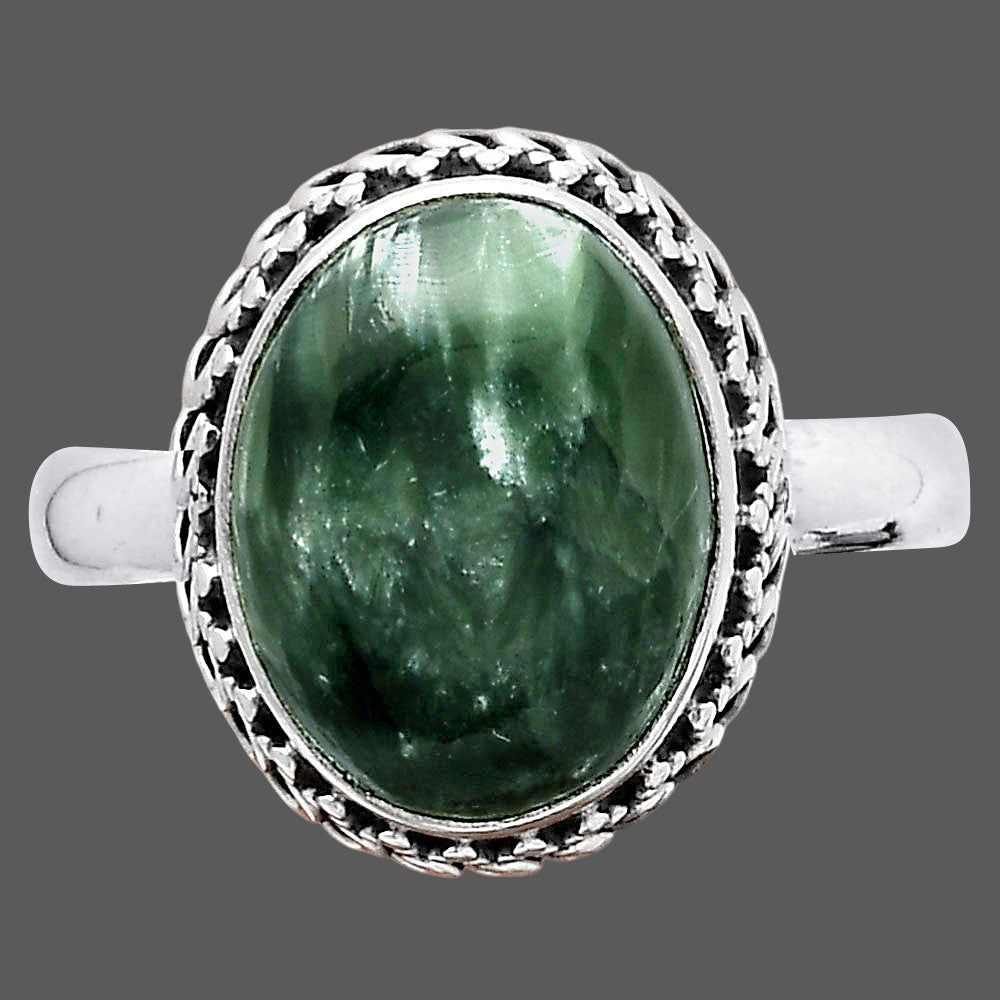 Natural Russian Seraphinite Ring size-8 R-1196 SDR247046