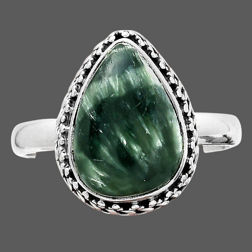 Natural Russian Seraphinite Ring size-9 R-1196 SDR247047