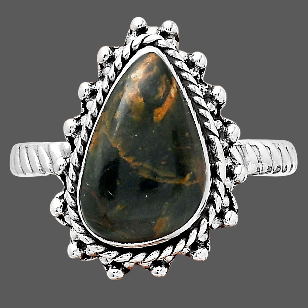 Natural Turkish Rainforest Chrysocolla Ring size-8 R-1332 SDR247072