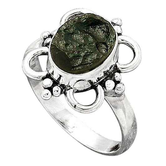 Natural Tektite Rough - Greek Ring size-7.5 R-1309 SDR247178