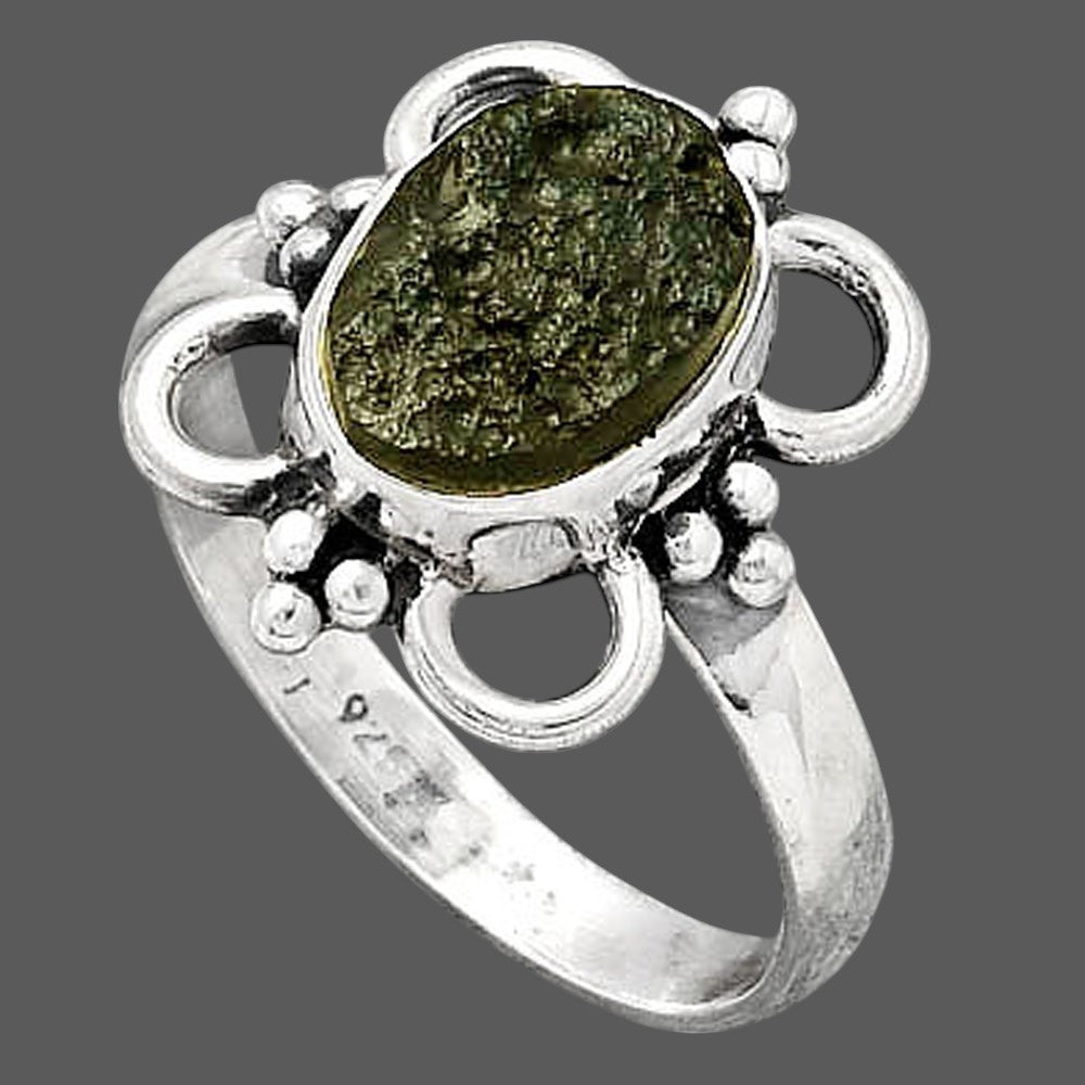 Natural Tektite Rough - Greek Ring size-8 R-1309 SDR247179