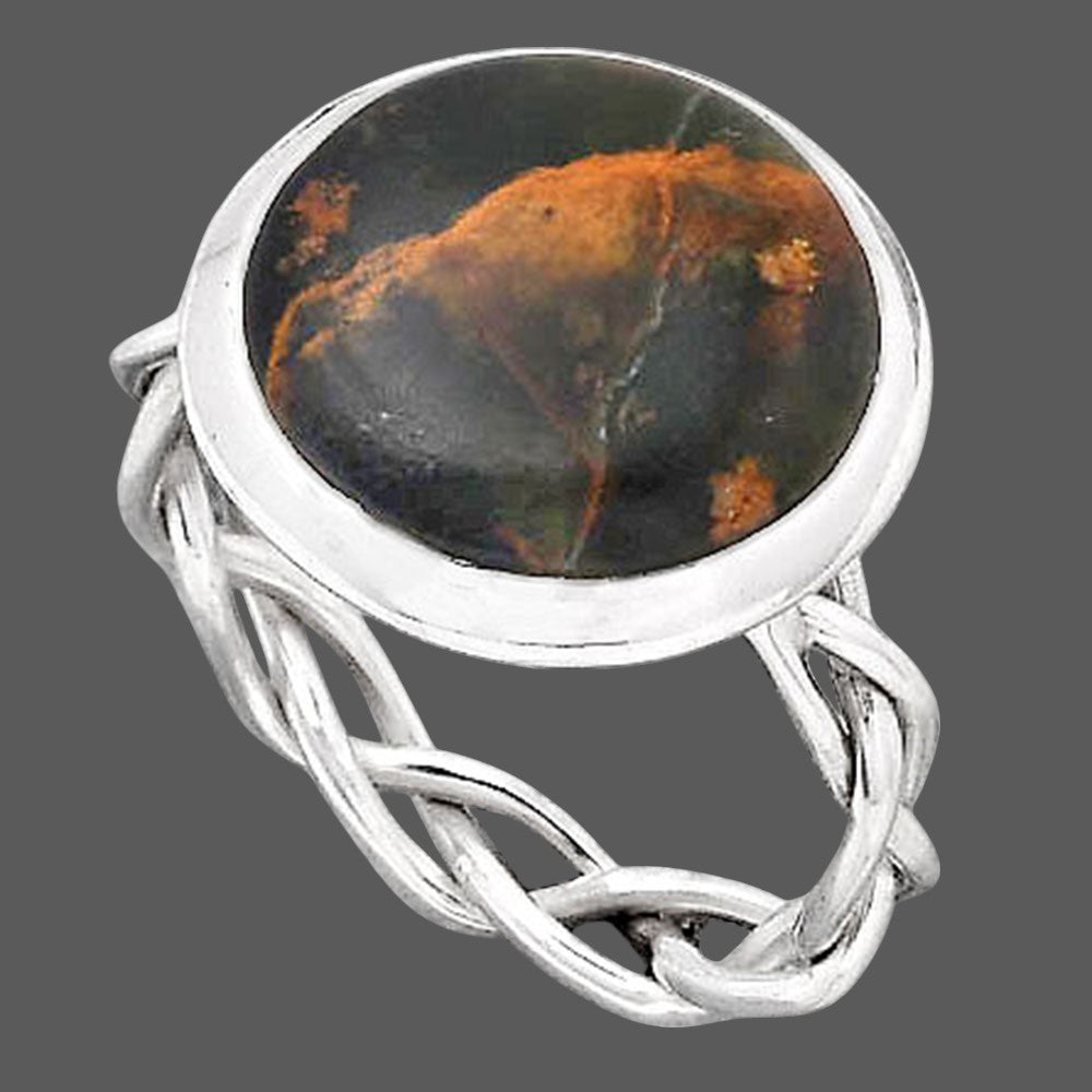 Natural Turkish Rainforest Chrysocolla Ring size-8 R-1005 SDR247252