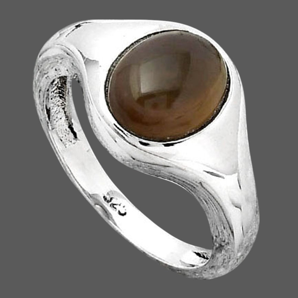 Natural Smoky Quartz Cab - Brazil Ring size-8 R-1115 SDR247266