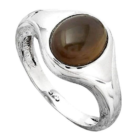 Natural Smoky Quartz Cab - Brazil Ring size-8 R-1115 SDR247266