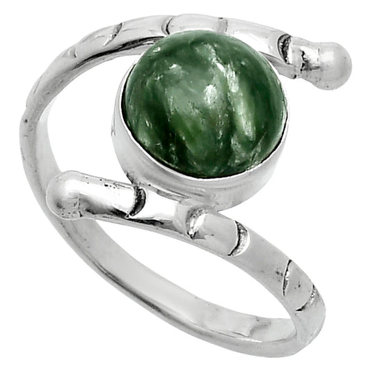 Natural Russian Seraphinite Ring size-8 R-1546 SDR247365