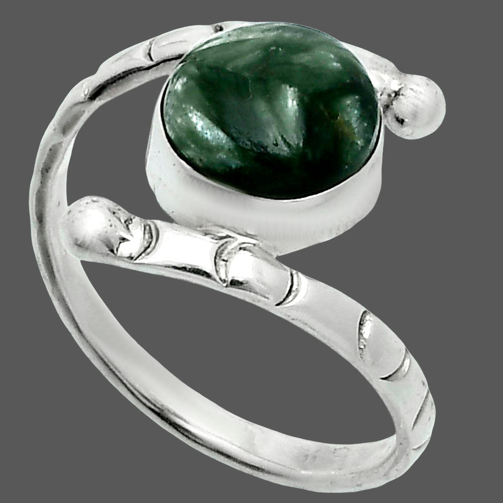 Natural Russian Seraphinite Ring size-8 R-1546 SDR247424