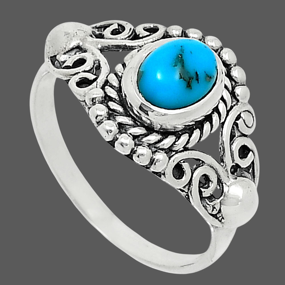 Natural Turquoise Morenci Mine Ring size-8 R-1358 SDR247826