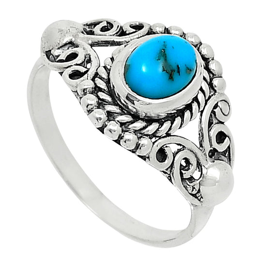 Natural Turquoise Morenci Mine Ring size-8 R-1358 SDR247826