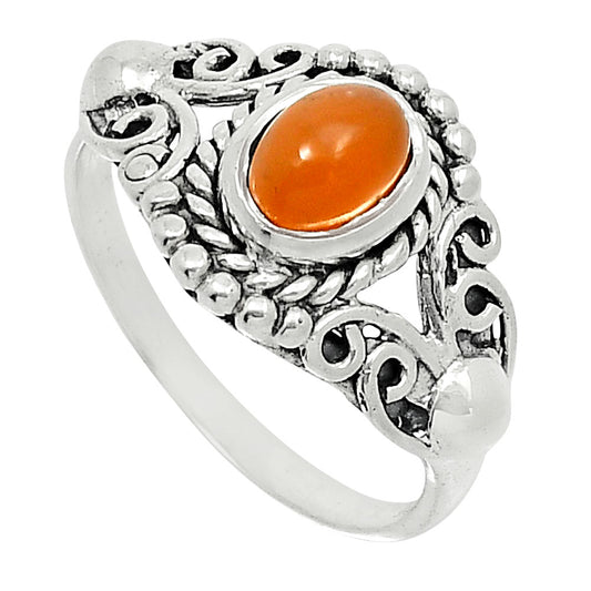 Natural Peach Moonstone Ring size-8.5 R-1358 SDR247828