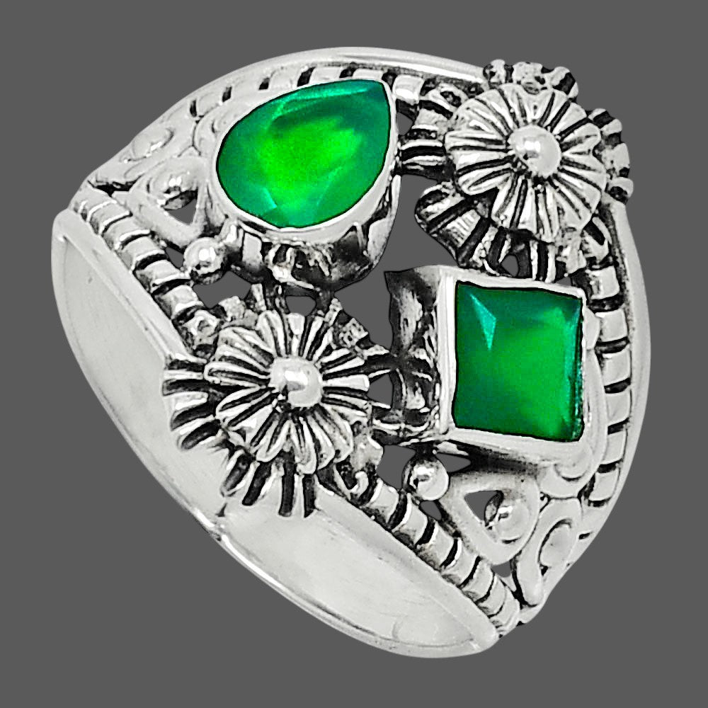 Natural Green Onyx Ring size-7 R-1740 SDR248033