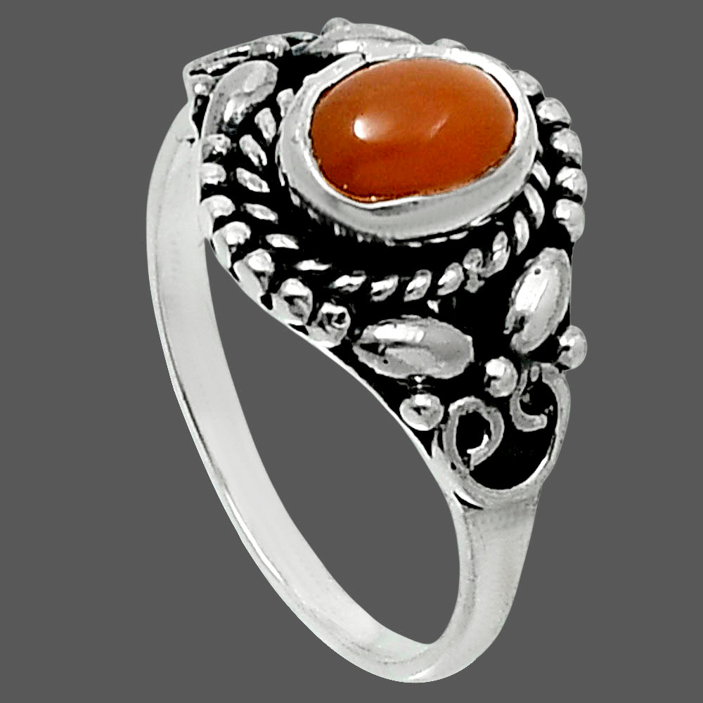 Natural Peach Moonstone Ring size-7.5 R-1286 SDR248224