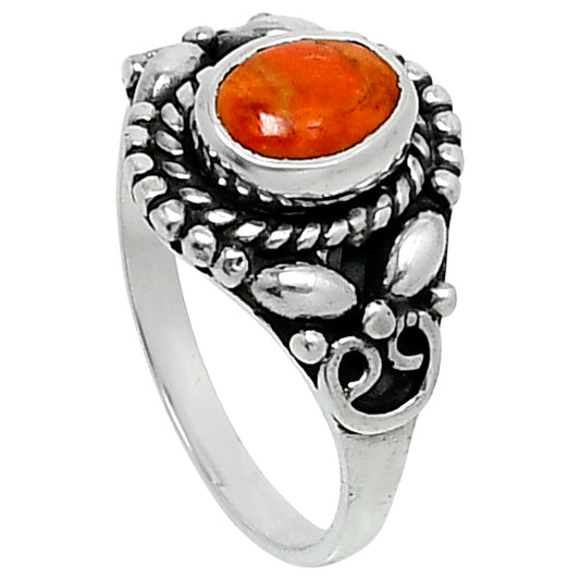 Natural Red Sponge Coral Ring size-6 R-1286 SDR248242