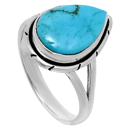 Natural Turquoise Morenci Mine Ring size-9 R-1012 SDR248336