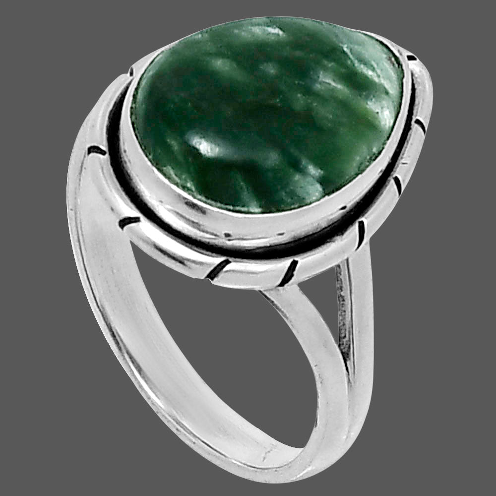 Natural Russian Seraphinite Ring size-7 R-1012 SDR248346
