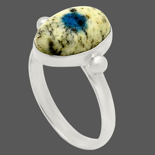 K2 Blue Azurite In Quartz Ring size-8.5 R-1715 SDR248476