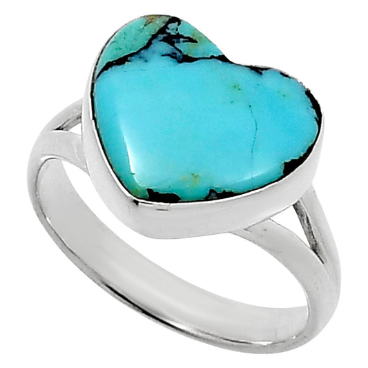 Heart Lucky Charm Tibetan Turquoise Ring size-7 R-1073 SDR248553