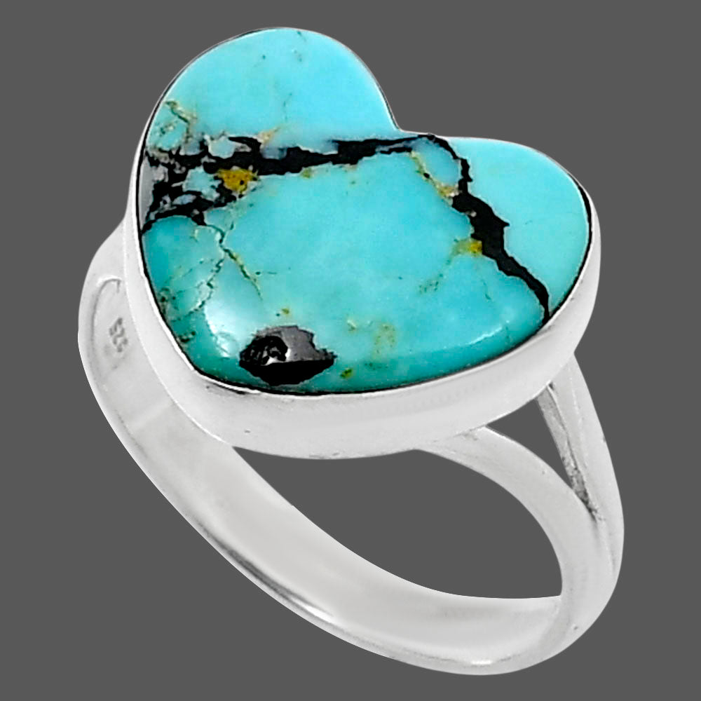 Heart Lucky Charm Tibetan Turquoise Ring size-10 R-1073 SDR248568