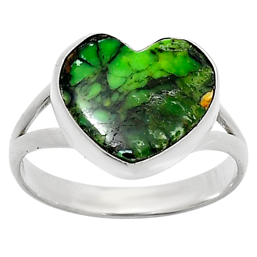 Heart Green Matrix Turquoise Ring size-10 R-1073 SDR248589