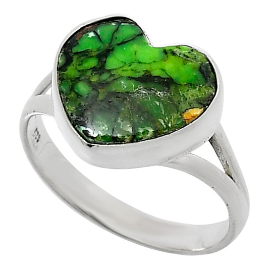 Heart Green Matrix Turquoise Ring size-10 R-1073 SDR248589