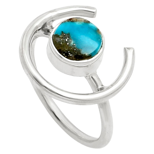 Kingman Turquoise With Pyrite Ring size-7 R-1036 SDR249236