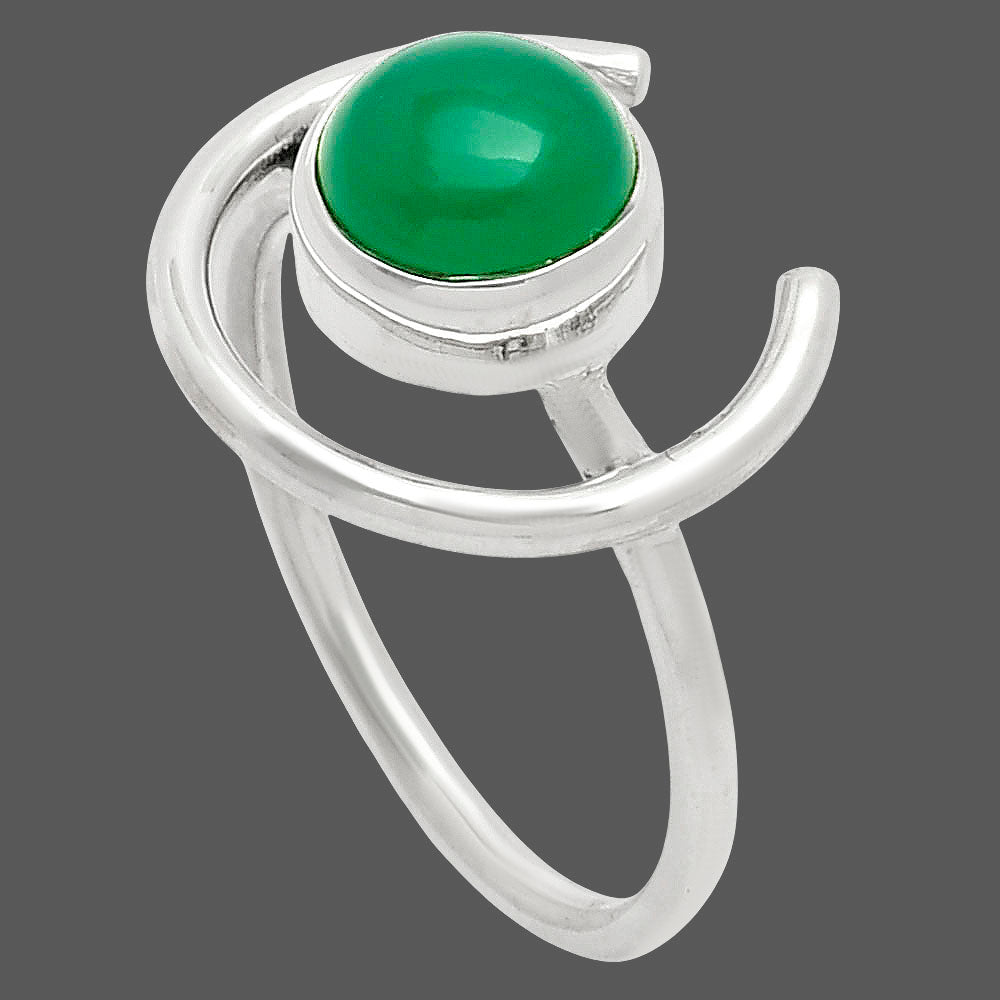Natural Green Onyx Ring size-9 R-1036 SDR249254