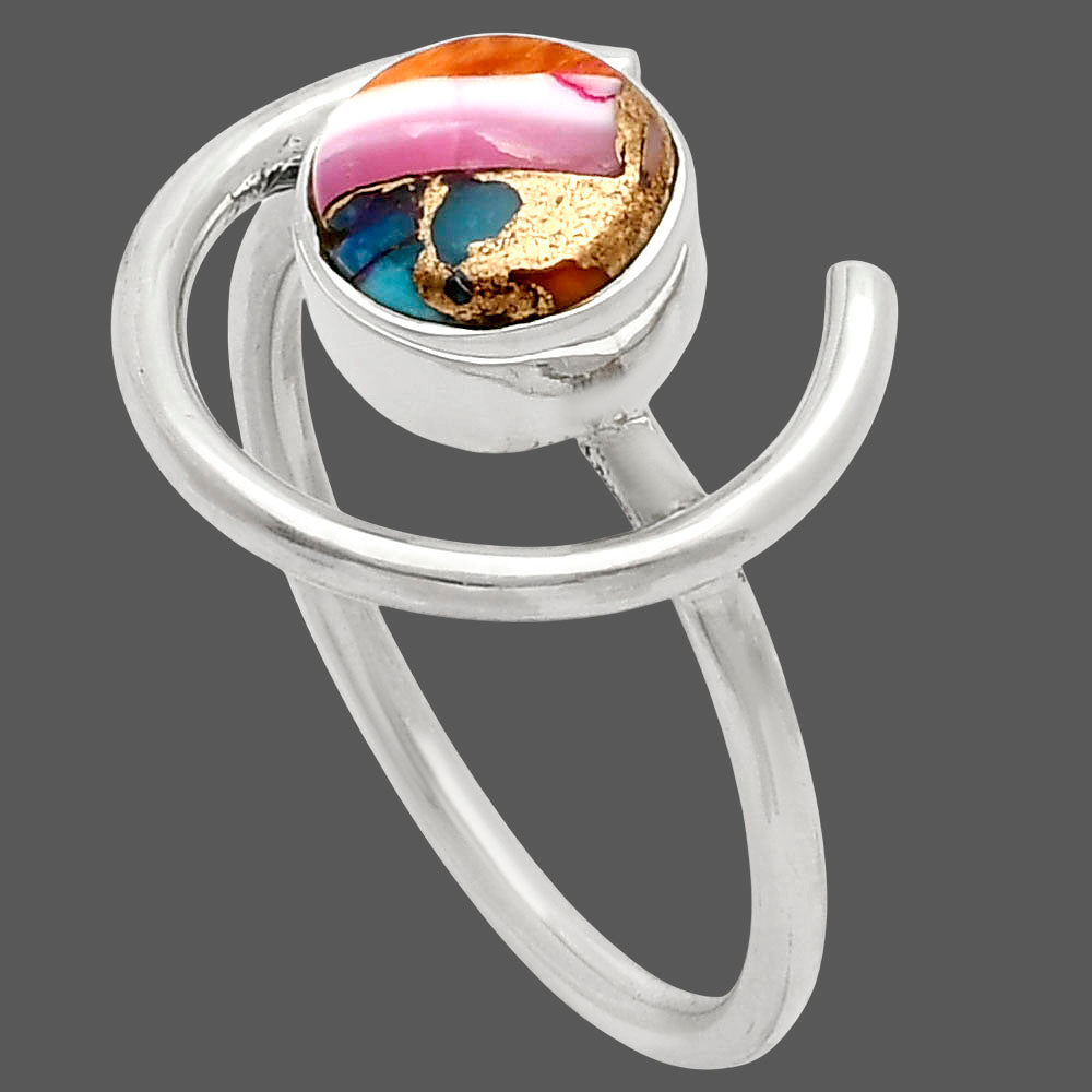 Kingman Orange Dahlia Turquoise Ring size-9 R-1036 SDR249259