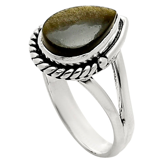Natural Silver Obsidian Ring size-7 R-1153 SDR249722