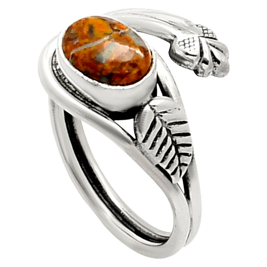Adjustable - Natural Red Moss Agate Ring size-7 R-1276 SDR249734