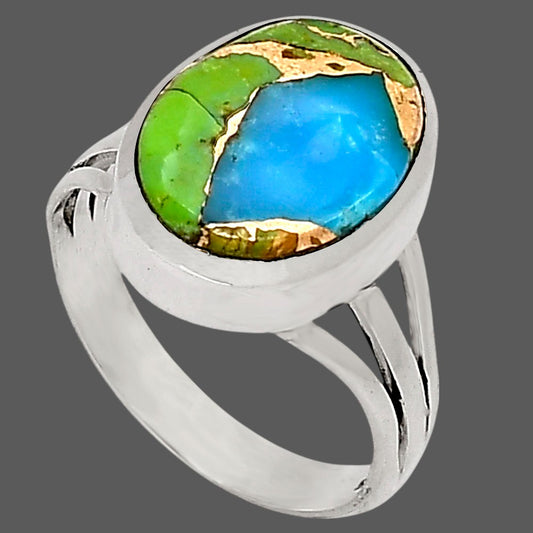 Blue Turquoise In Green Mohave Ring size-7 R-1006 SDR250020